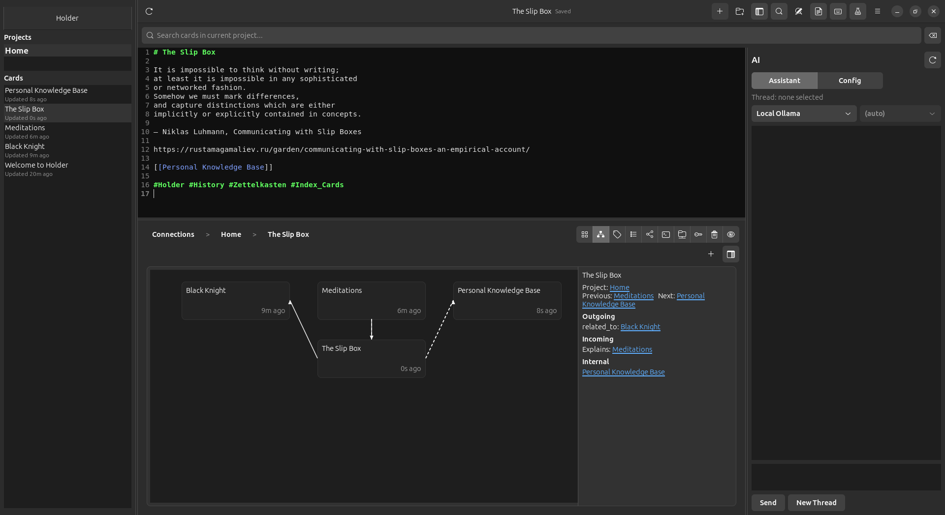 A Screenshot of Holder